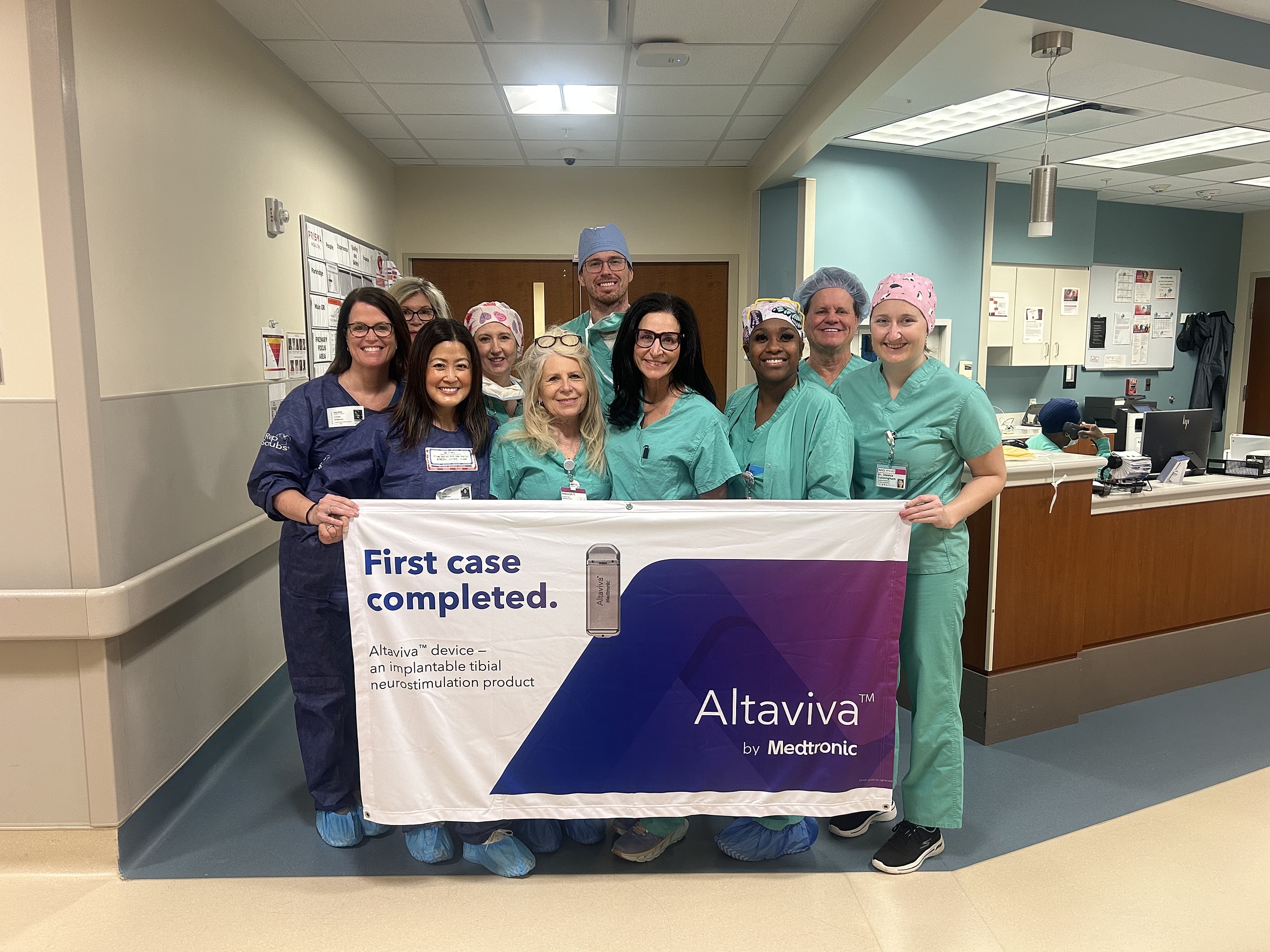 Healthcare team celebrates first case completion.