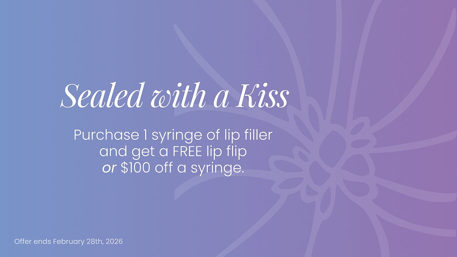 Laser hair removal promotion, second area 50% off.