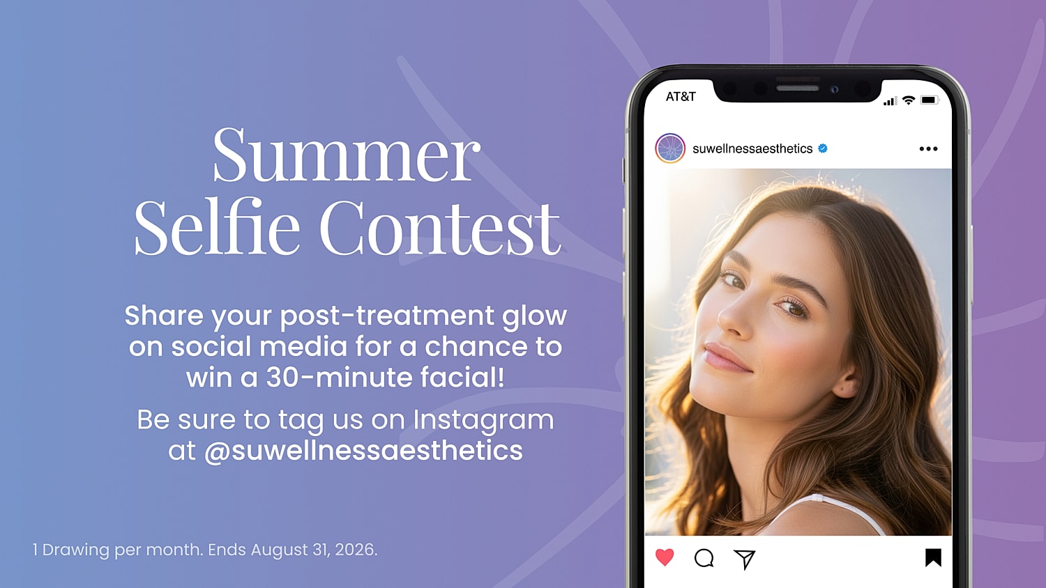 Summer selfie contest promotion with Instagram post.