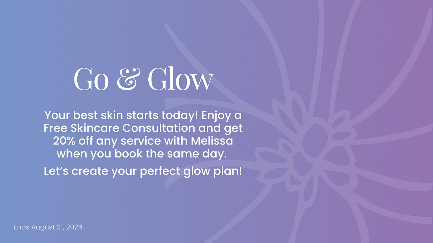 Skincare promotion: Free consultation and discount offer.