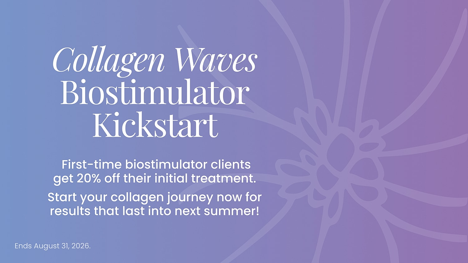 Biostimulator promotion for first-time clients.