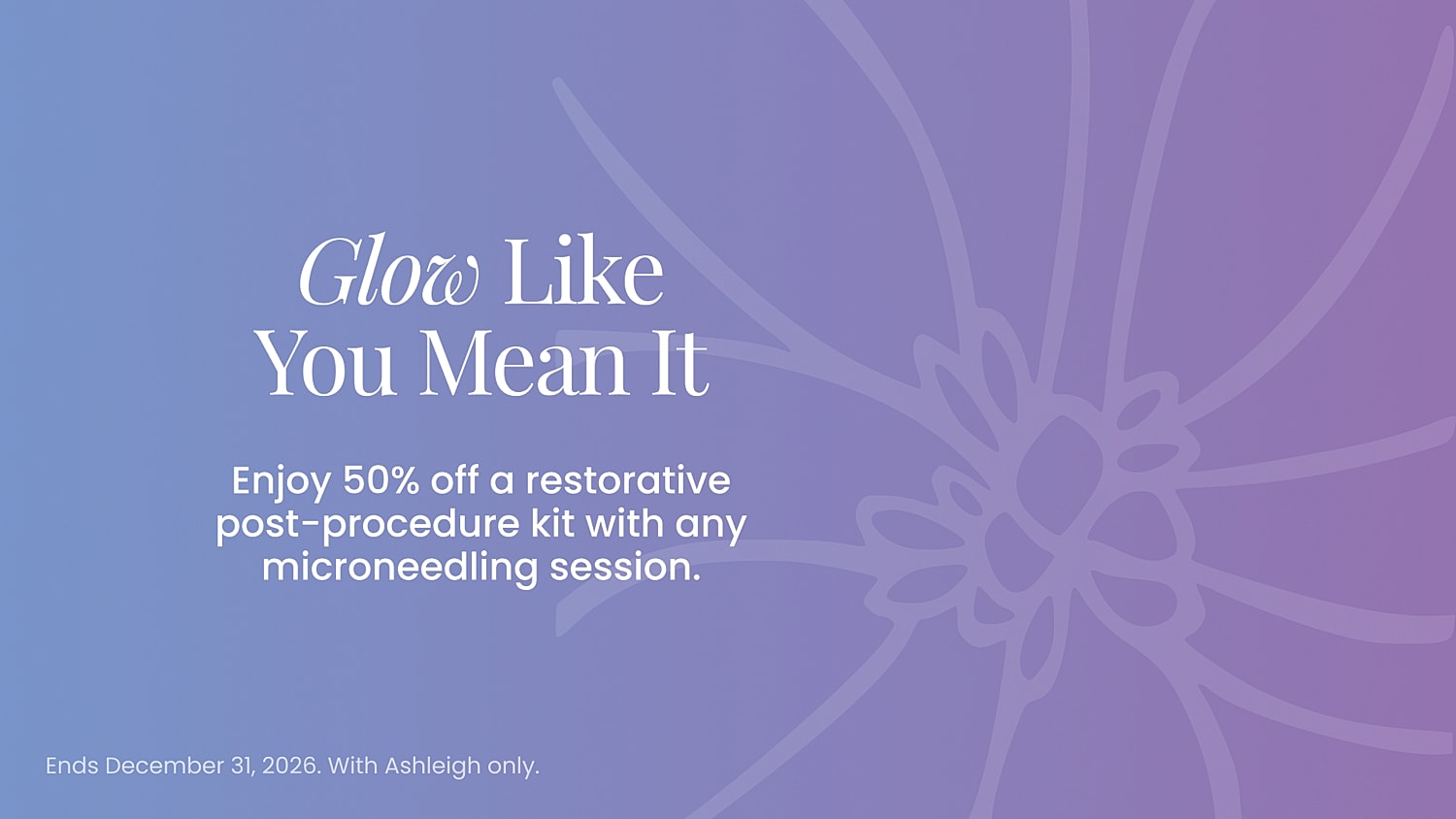 Promotional offer for microneedling session kit.