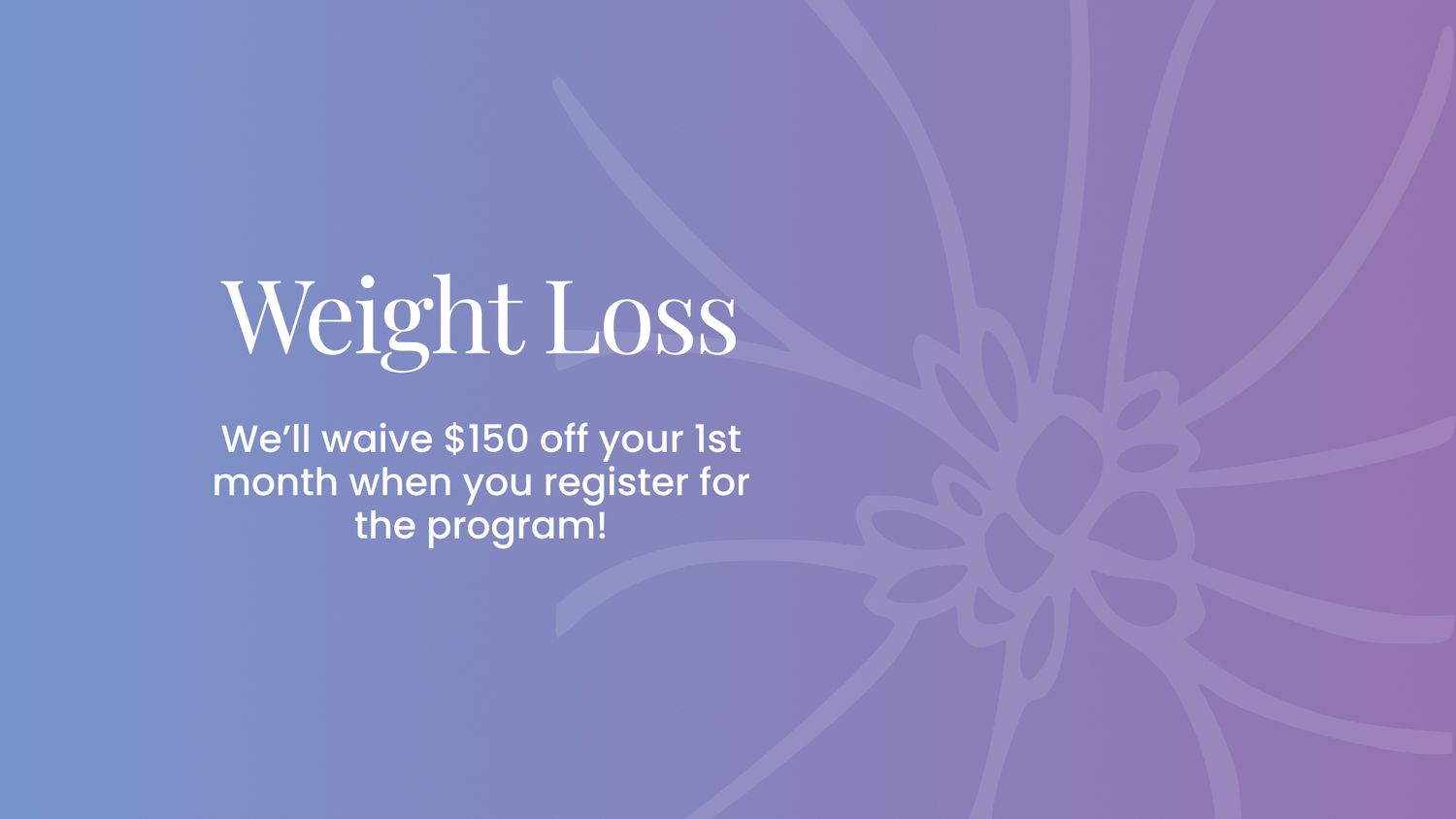 Weight loss program promotion with discount offer