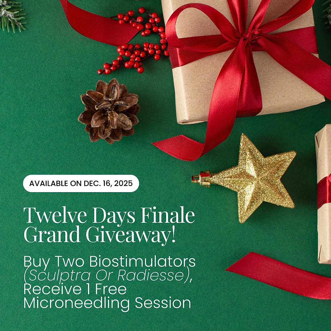 Holiday giveaway with gifts and decorations.