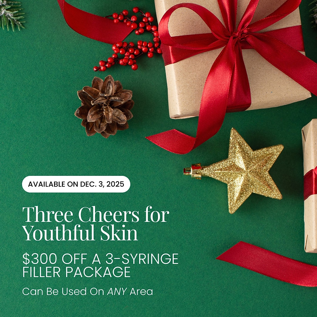 Holiday promotion for youthful skin treatment package.